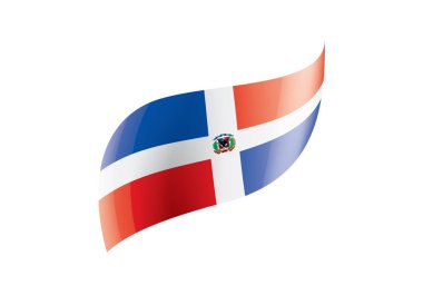 Dominicana bayrağı, beyaz bir arka plan üzerinde vektör çizim