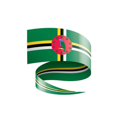Dominica bayrağı, beyaz arkaplanda vektör illüstrasyonu