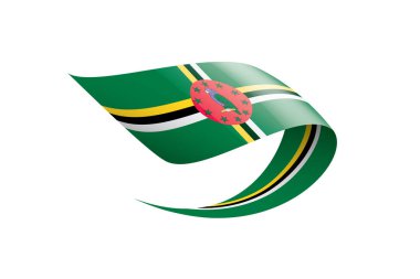 Dominica bayrağı, beyaz arkaplanda vektör illüstrasyonu
