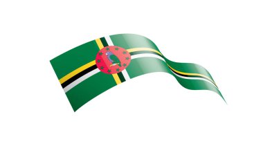 Dominica bayrağı, beyaz arkaplanda vektör illüstrasyonu