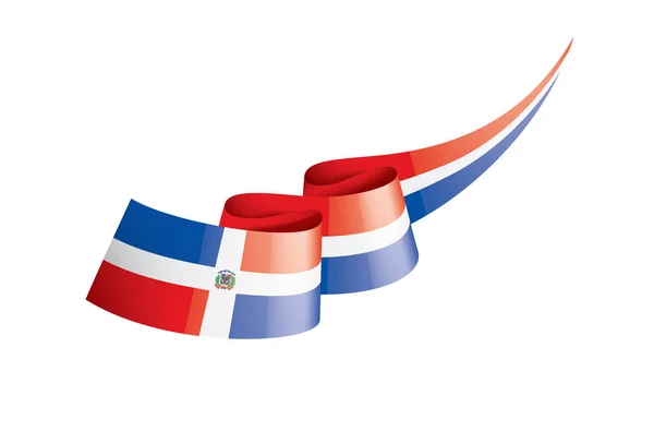 Dominicana zászló, egy fehér háttér vektor illusztráció — Stock Vector