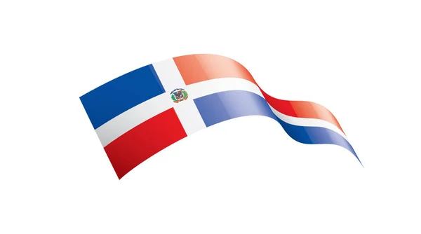 Bandera Dominicana, ilustración vectorial sobre fondo blanco — Vector de stock