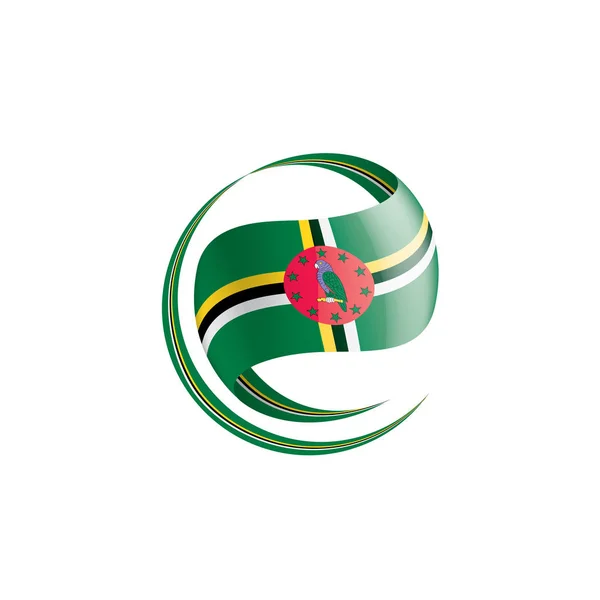 Bandiera Dominica, illustrazione vettoriale su sfondo bianco — Vettoriale Stock