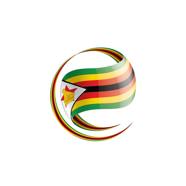 津巴布韦国旗，白色背景上的矢量插图 — 图库矢量图片