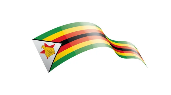 Drapeau du Zimbabwe, illustration vectorielle sur fond blanc — Image vectorielle