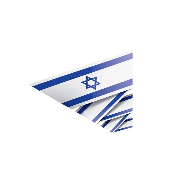Izraelský příznak, vektorová ilustrace na bílém pozadí — Stockový vektor