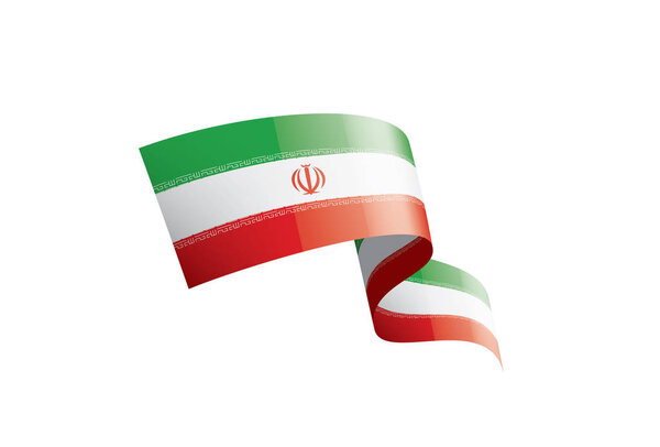 Флаг Ирана, векторная иллюстрация на белом фоне