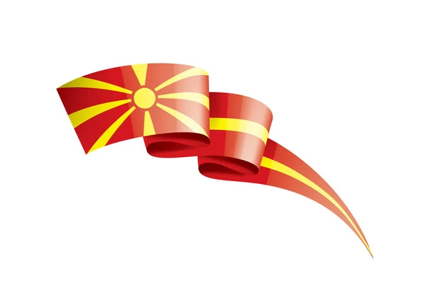 Macedonie vlag, vector illustratie op een witte achtergrond — Stockvector