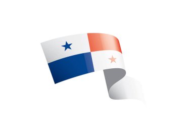 Panama bayrak, beyaz bir arka plan üzerinde vektör çizim