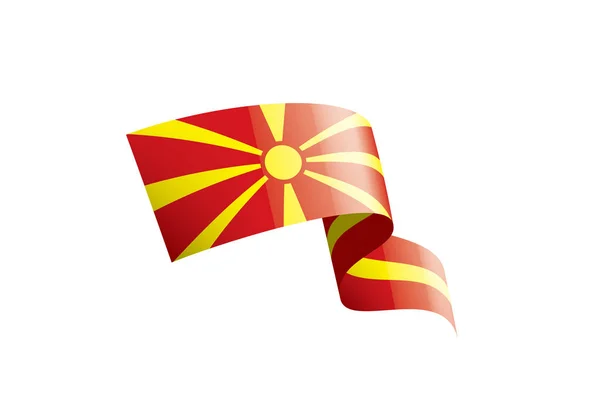 Mazedonien-Flagge, Vektorabbildung auf weißem Hintergrund — Stockvektor