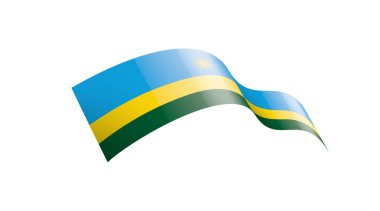 Ruanda ulusal bayrak, beyaz bir arka plan üzerinde vektör çizim