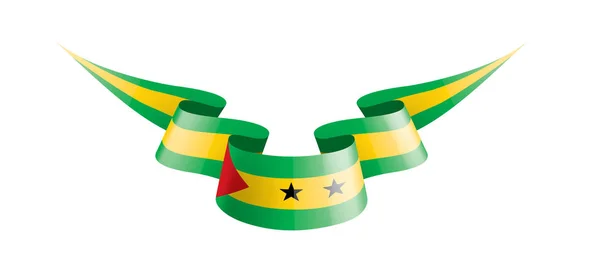 Σημαία Σάο Τομέ και Πρίνσιπε, διανυσματική απεικόνιση σε λευκό φόντο — Διανυσματικό Αρχείο