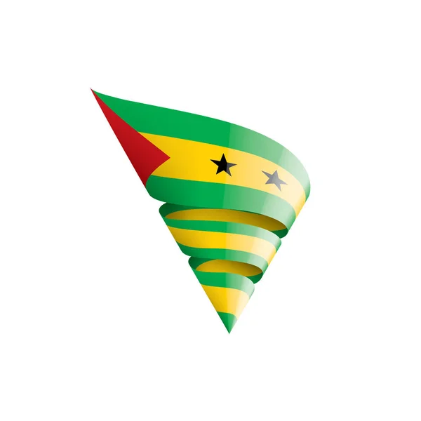 Bandeira de São Tomé e Príncipe, ilustração vetorial sobre fundo branco — Vetor de Stock
