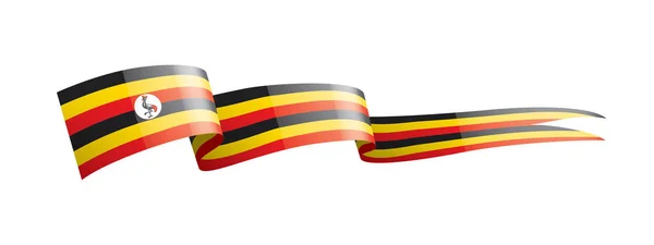 Bandera de Uganda, ilustración vectorial sobre fondo blanco — Archivo Imágenes Vectoriales