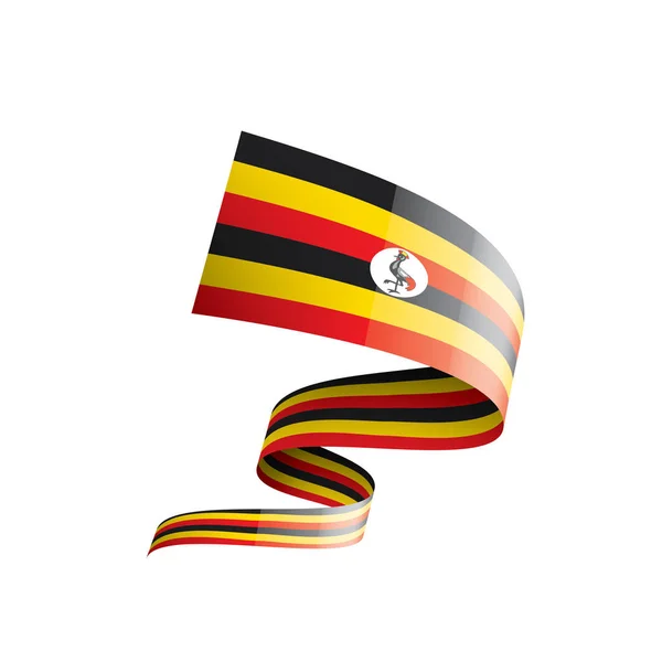 Uganda-Flagge, Vektorabbildung auf weißem Hintergrund — Stockvektor