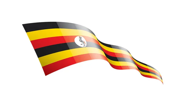 Bandera de Uganda, ilustración vectorial sobre fondo blanco — Vector de stock