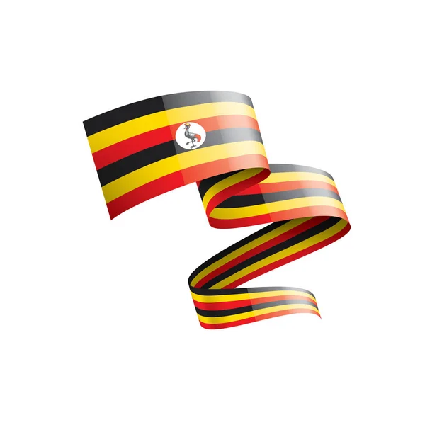 Uganda vlag, vector illustratie op een witte achtergrond — Stockvector