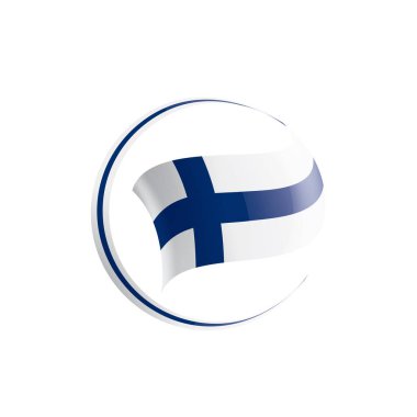 Finlandiya bayrağı, beyaz bir arka plan üzerinde vektör çizim