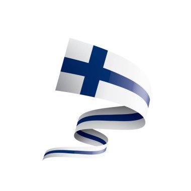 Finlandiya bayrağı, beyaz bir arka plan üzerinde vektör çizim