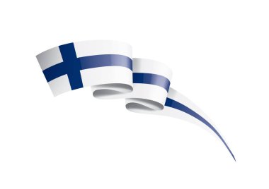 Finlandiya bayrağı, beyaz bir arka plan üzerinde vektör çizim