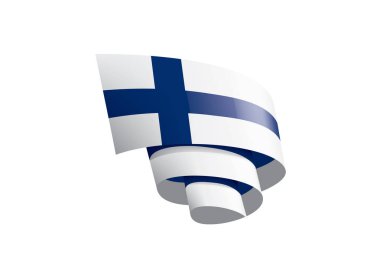 Finlandiya bayrağı, beyaz bir arka plan üzerinde vektör çizim