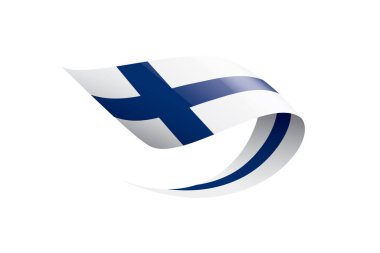 Finlandiya bayrağı, beyaz bir arka plan üzerinde vektör çizim