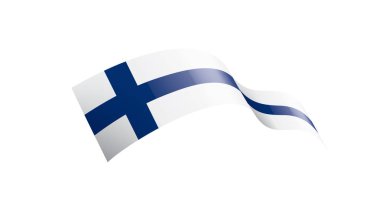 Finlandiya bayrağı, beyaz bir arka plan üzerinde vektör çizim