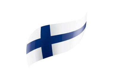 Finlandiya bayrağı, beyaz bir arka plan üzerinde vektör çizim