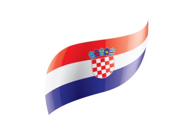 Hırvatistan bayrağı, beyaz bir arka plan üzerinde vektör çizim