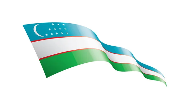 Drapeau Ouzbékistan, illustration vectorielle sur fond blanc — Image vectorielle