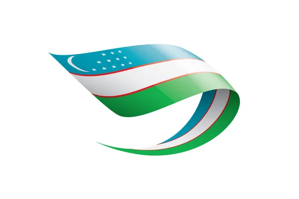 Bandiera Uzbekistan, illustrazione vettoriale su sfondo bianco — Vettoriale Stock