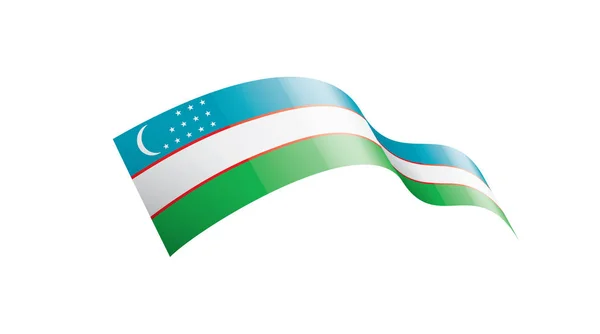 Σημαία Ουζμπεκιστάν, διανυσματική απεικόνιση σε λευκό φόντο — Διανυσματικό Αρχείο