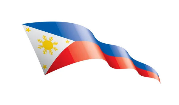 Philippinische Flagge, Vektorabbildung auf weißem Hintergrund — Stockvektor