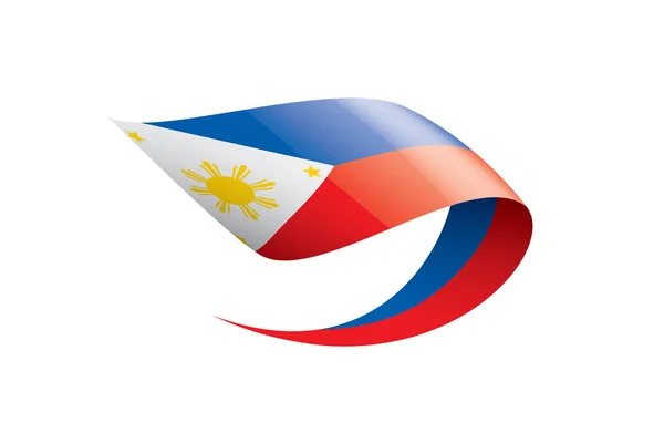 फिलीपींस ध्वज, एक सफेद पृष्ठभूमि पर वेक्टर चित्रण — स्टॉक वेक्टर