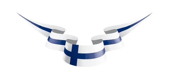 Finlandiya bayrağı, beyaz bir arka plan üzerinde vektör çizim — Stok Vektör