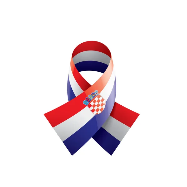 克罗地亚旗子, 矢量例证在白色背景 — 图库矢量图片