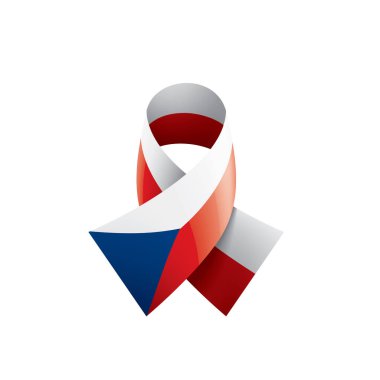 Çek Cumhuriyeti bayrağı, beyaz bir arka plan üzerinde vektör çizim