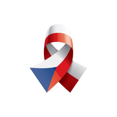 Çek Cumhuriyeti bayrağı, beyaz bir arka plan üzerinde vektör çizim