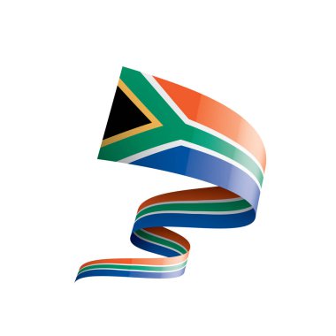Güney Afrika bayrağı, beyaz arka planda vektör illüstrasyonu