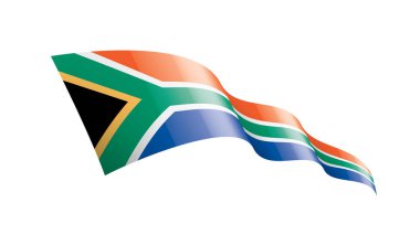 Güney Afrika bayrağı, beyaz arkaplanda vektör illüstrasyonu