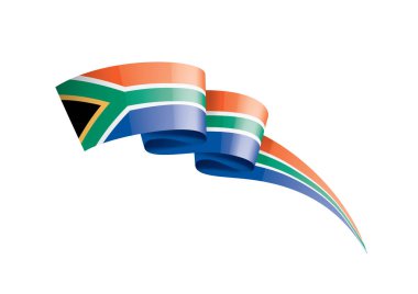 Güney Afrika bayrağı, beyaz arkaplanda vektör illüstrasyonu