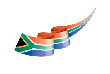 Güney Afrika bayrağı, beyaz arkaplanda vektör illüstrasyonu