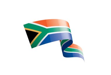 Güney Afrika bayrağı, beyaz arkaplanda vektör illüstrasyonu