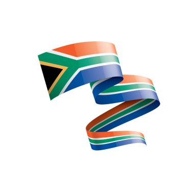 Güney Afrika bayrağı, beyaz arkaplanda vektör illüstrasyonu