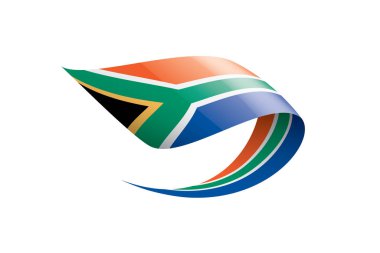 Güney Afrika bayrağı, beyaz arkaplanda vektör illüstrasyonu