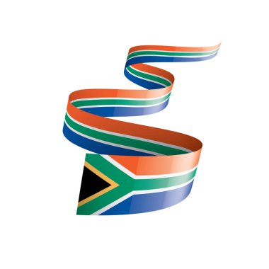 Güney Afrika bayrağı, beyaz arkaplanda vektör illüstrasyonu