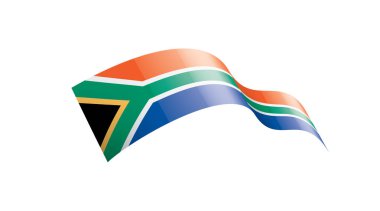 Güney Afrika bayrağı, beyaz arkaplanda vektör illüstrasyonu