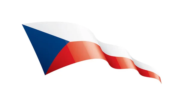 Çek Cumhuriyeti bayrağı, beyaz bir arka plan üzerinde vektör çizim — Stok Vektör