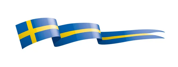 Schwedische Flagge, Vektorabbildung auf weißem Hintergrund — Stockvektor