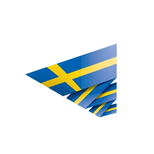 De vlag van Zweden, vectorillustratie op een witte achtergrond — Stockvector